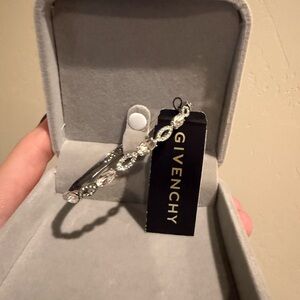 Givenchy Silver Bracelet with Clear Crystals